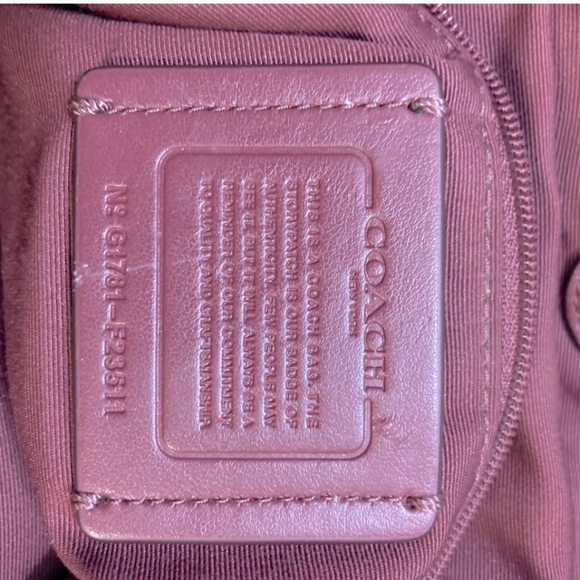 Coach Lexy In Leather Wine Soft Pebbled Leather Three Compartment Double Strap - Picture 5 of 15